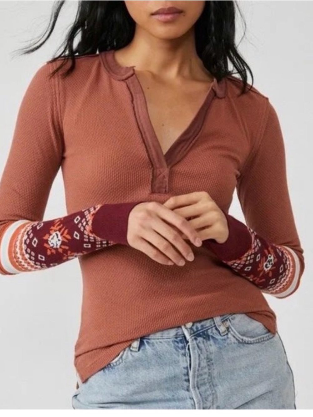 WE THE FREE Mikah layering cuff shirt